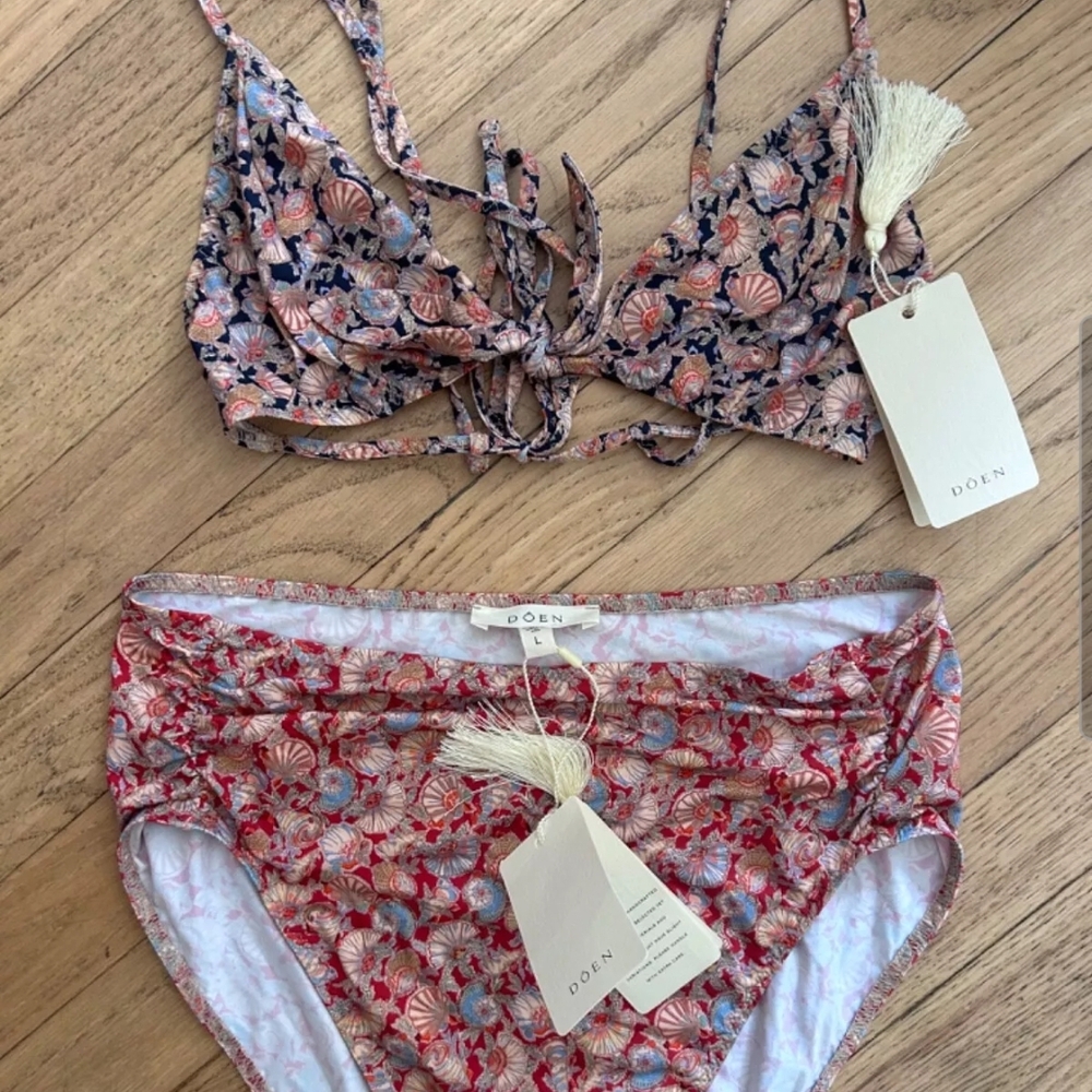 DOEN Floral Bikini Set - Pink and Blue